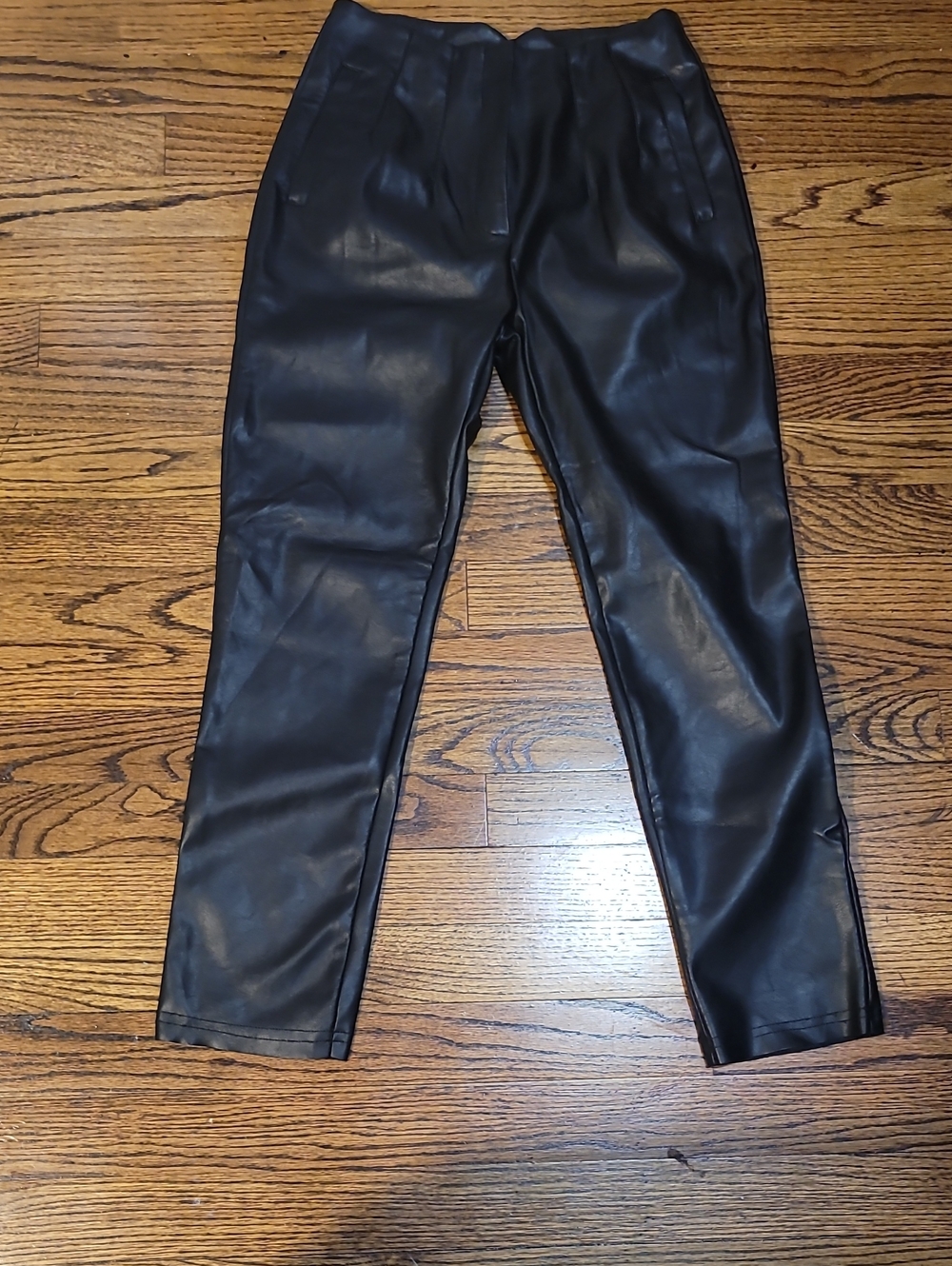 Fate Black Faux Leather Tapered  Pants.